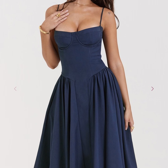 House of CB Samaria Size M French Navy Sun Dress Bigger Cup D-E - Picture 1 of 7